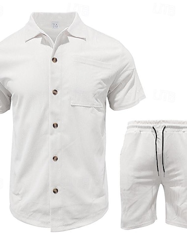  Ανδρικά Κοστούμια μπλουζών Στολές 2 τεμαχίων Μπλουζάκι & Σορτς Σκέτο Απορρίπτω Καθημερινά Ρούχα Διακοπές Κοντομάνικο 2 τεμάχια Ρούχα Μοντέρνα Καθημερινό