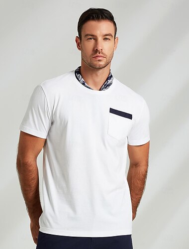  Herren Grafik T Shirt T-Shirt Kurzarm T-Shirt Rundhalsausschnitt Hemd Mode Outdoor Lässig Straße Lässig Täglich Weiß Marineblau Frühling & Sommer Bekleidung S M L XL XXL