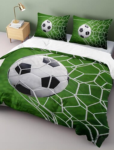  european cup jalkapallo 3d print 3-osainen pussilakasetti hotellihuoneeseen hotelli jalkapallofani vuodevaatteet mukavuussetti 1 pussilakana 2 auraa queen-size-vuodesetti