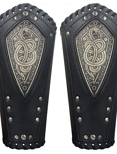  Punk och gotiskt Medeltida kostymer Renässans Cosplay-kostym Vapen och Rustning armband Ren Faire Krigare Shieldmaiden Herr Viking Karnival Maskerad Scen Renässansmässan LARP Vuxna bracers 1