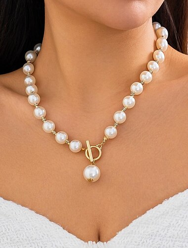  Perlenkette Perlen Damen Elegant Vintage Klassisch Hochzeit Kreisform Modische Halsketten Für Hochzeit Party Geburtstag