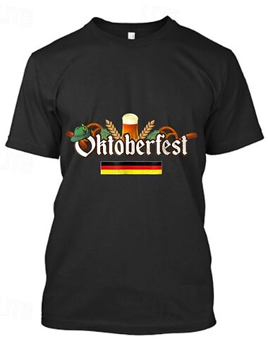  Bier Cosplay Kostüm T-Shirt-Ärmel Bedruckt Klassisch Streetstyle Für Paar Herren Damen Erwachsene Karneval Oktoberfestbier Heißprägen Party Casual