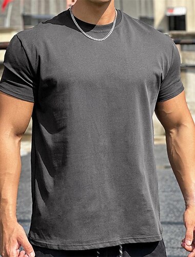  Per uomo T-shirt da corsa Manica corta Maglietta Informale Athleisure Cotone Traspirante Asciugatura rapida Morbido Allenamento in palestra Corsa Marcia abbigliamento sportivo Abbigliamento sportivo