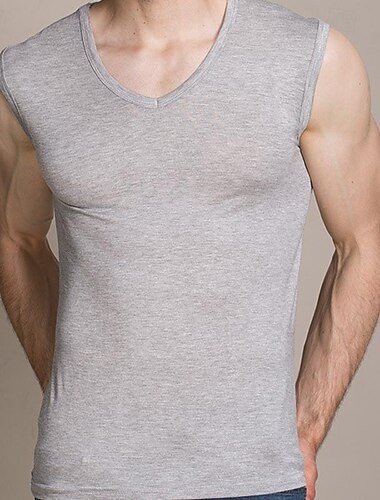  Herren Fitness Tank Top Tank Top Running Sport Top Tank Top Sport Ärmellos Weste / Fahrradweste Casual Athlässigkeit V Ausschnitt Baumwolle Atmungsaktiv Schnelltrocknend Weich Fitnesstraining Laufen