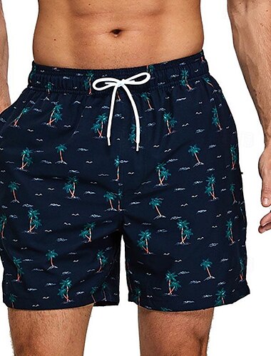  Herren Boardshorts Badeshorts Badehose Schwimmshorts Bademode Kordelzug Elastische Taille Mit Kompressionsliner Flamingo Kokosnussbaum Komfort Schnelltrocknend Kurz Festtage Strand Wochenende Modisch