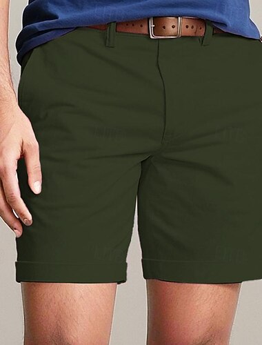  Herren Sommer-Shorts Arbeitsshorts Lässige Shorts Knopf Tasche Leicht Glatt Komfort Kurz Formal Party Arbeit Modisch Klassicher Stil Weiß Gelb Mikro-elastisch
