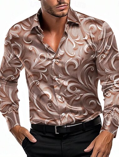  Herren Hemd Satinhemd Knopfhemd Formal Rote Blau Dunkelgray Grau Langarm Umlegekragen Sommer Frühling Bekleidung Knopf