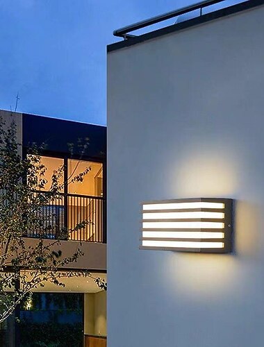  LED-Außenwandleuchten, 3-farbiges Licht, wasserdicht, 10/25 cm, montierte Lampen, schwarze Schale, Terrassenzaun, kubische warme Beleuchtung, Landschaftslampe für den Außenbereich, Korridor, Garten,