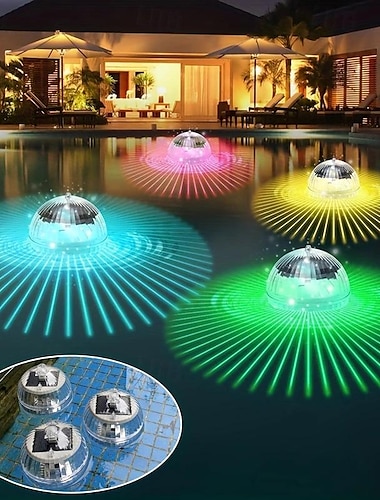  1 pc 3 W Luci subacquee Ad energia solare Colori primari 3.7 V 1 Perline LED