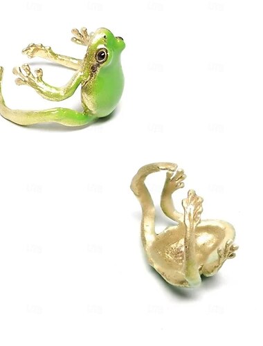  Laubfrosch-Ring, verstellbarer Laubfrosch-Ring, handgefertigter Frosch-Ring, niedliche Tier-Fingerringe im Vintage-Stil, lustiger neuster Laubfrosch-Ring, offener Ring, Alltagsschmuck für Frauen,