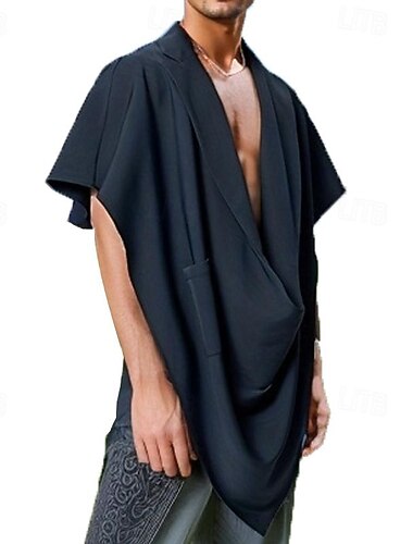  Homme Débardeur Sous-Vêtements T-shirt sans manches Sans manches Revers Printemps & Été Uni Mode Designer Basique Poche Avant Vacances Rue Sortir Noir Kaki Bleu de minuit T-shirt haut de gamme pour