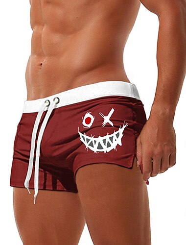  Herren Lächelndes Gesicht Badeshorts Boardshorts Badehosen Mittlere Taille Mode Designer Surfen Ferien Strand Tasche Kordelzug Elastischer Bund Designer Bekleidung