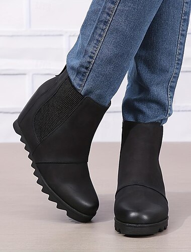 Chelsea-Stiefel für Damen, Stiefeletten, Booties, flacher Absatz, spitze Zehenpartie, Outdoor, Alltag, Vintage, Walking, Kunstleder, Braun, Schwarz, Khaki