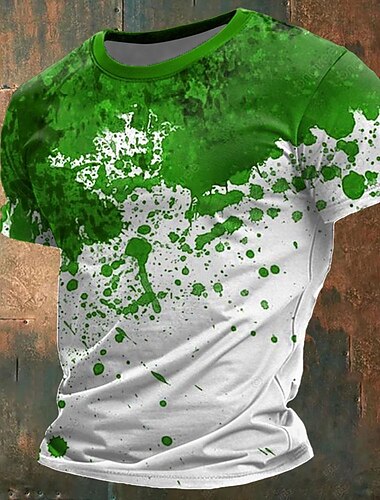  Herren Blutflecken T Shirt Kurzarm T-Shirt 3D-Druck Rundhalsausschnitt Hemd Designer Steampunk Karnival Party Strasse Schwarz Rote Grün Sommer Frühling Bekleidung S M L XL XXL XXXL