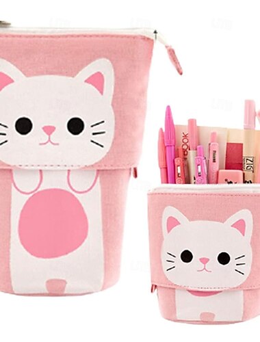  álló tolltartó vissza az iskolába aranyos teleszkópos tolltartó álló ceruzatasak rendező felugró tolltáska kozmetikai táska hordozható kawaii helyhez kötött