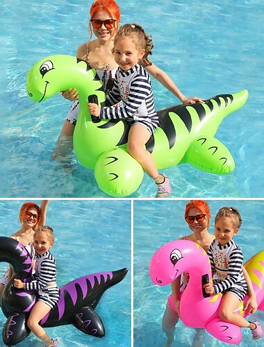 Jouets gonflables de piscine de flotteur de dinosaure, flotteur gonflable de plage de piscine gonflable d'été, radeau flottant amusant pour enfants et adultes
