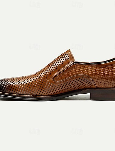 Beige Loafer aus perforiertem Leder für Herren, Slipper aus hochwertigem Rindsleder – atmungsaktives und stilvolles Schuhwerk für formelle und legere Anlässe