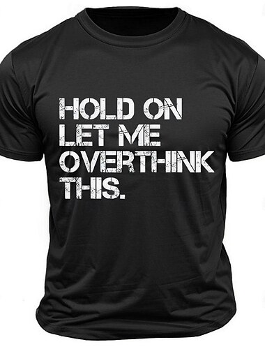  Herr Bokstav Rolig T-shirt T-tröja 100 % bomull Kortärmad Grafisk Skjorta Svart Vit Mörkgrå Bekväm t-shirt Gata Utomhussport Modedesignerkläder