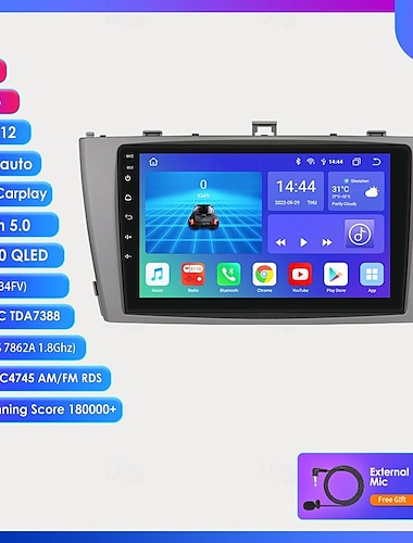  Автомагнитола на базе Android 12 для Toyota Avensis T27 2008-2015, мультимедийный плеер с GPS-навигацией, carplay