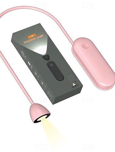  3-in-1-Klapplampe zum Umhängen, Leselampe für den Schreibtisch, wiederaufladbare USB-Taschenleselampe, 3 Farben und 3 einstellbare Helligkeitsstufen, geeignet für Reisen, Stricken, Lesen am