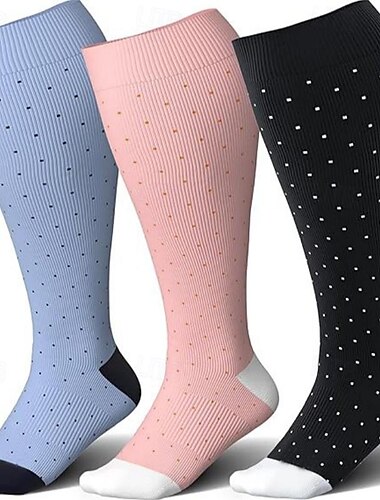  Calcetines de compresión de talla grande, calcetines deportivos atléticos, calcetines para correr, 1 par de calcetines de tubo de bloque de color, transpirables, absorben el sudor, cómodos,