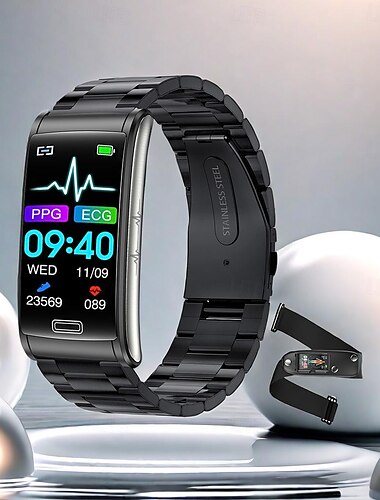  iMosi E600 Smartwatch 1.47 Zoll Smartwatch Fitnessuhr Bluetooth EKG + PPG Schrittzähler Anruferinnerung Kompatibel mit Android iOS Damen Herren Langer Standby Wasserdicht Nachrichterinnerung IP68