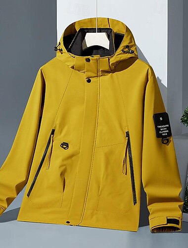  Miesten Softshell-takki Vaellustakki Sadetakki ulko- Tuulenkestävä Vedenkestävä Kevyt Tuulitakki takki Matkailu Musta Valkoinen Keltainen Armeijan vihreä