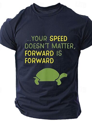  Herren Mit Buchstaben bedruckt Lustig Schildkröte T Shirt T-Shirt 100% Baumwolle Kurzarm Grafik Hemd Schwarz Armeegrün Dunkelblau Bequemes T-Shirt Straße Sport im Freien Modedesigner-Kleidung