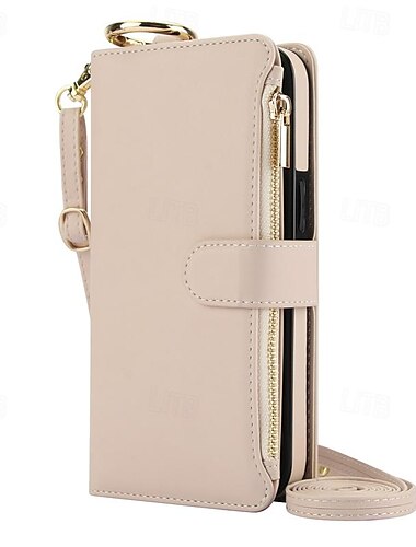  Handyhülle für iPhone 16e iPhone 16 iPhone 15 Pro Max Plus iPhone 14 13 12 11 Pro Max Plus Mini SE Rückseithülle Geldbeutelhülle mit Standhalter Ringhalter Reißverschluss Retro TPU PU Leder
