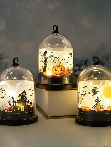  1 ks halloween 10,8 * 7,2 cm dýňový hrad čarodějnice LED elektronické noční světlo vnitřní a venkovní restaurace párty festivalová atmosféra dekorativní světlo ag10 * 3 baterie