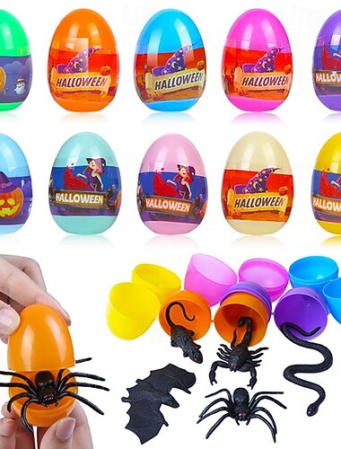  24 darab halloween tojás műanyag tojás trükk vagy ápoló cukorka doboz mini csomag csemege konténer halloween party kellékekhez