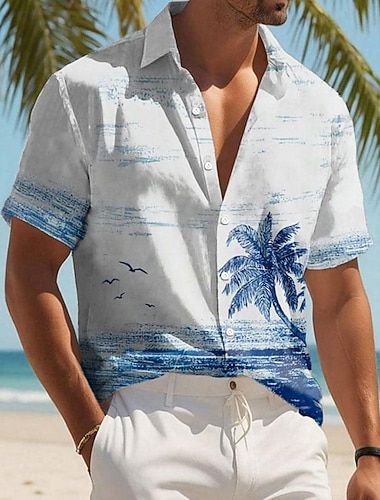 Homens Coqueiro Palmeira Plantas Tropicais Camisa havaiana Camiseta Aloha Camisetas impressas Manga Curta Camisa Aberto para a Lateral Casual Recorrer Ao ar livre Férias Casa Branco S M L   Homens Coqueiro Palmeira Plantas Tropicais Camisa havaiana Camiseta Aloha Camisetas impressas Manga Curta Camisa Aberto para a Lateral Casual Recorrer Ao ar livre Férias Casa Branco S M L
