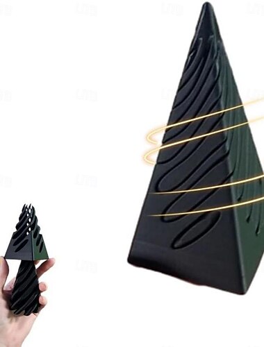  mahdoton pyramidin läpivientiveistos, pyramidin läpi kulkeva fidget-lelu, 3D-painettu spiraalikartiolelu, minipyörrelanka-illuusio, pyramidin läpivientiveistos, työpöydän koristeellinen matkamuistolahja