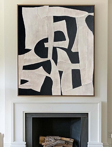  beiges Wabi Sabi Ölgemälde handgemachte Wandkunst schwarz beige abstraktes Gemälde großes schwarzes minimalistisches Gemälde Wandkunst Gemälde handgemachtes beige strukturiertes Leinwandgemälde