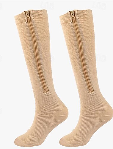  Kompressionsstrümpfe Sportsocken laufsocken 1 Paar Streifen Damen Röhrensocken Atmungsaktiv Schweißableitend Komfortabel Fitnesstraining Basketball Laufen Joggen Radsport Sport Streifen Nylon Schwarz