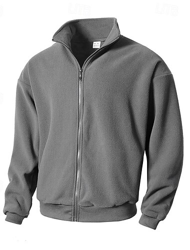  Herren Wanderjacke Fleecejacke für Wanderer Winter Draussen Warm Weich Komfortabel Vliesjacken Voller Reißverschluss Klettern Camping / Wandern / Höhlenforschung Reisen Schwarz Grün Khaki Grau