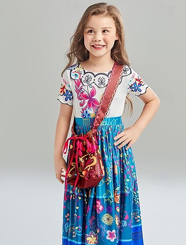  Encanto Eventyr Prinsesse Mirabel Madrigal Dragter Temafest kostume Film Cosplay for Pige Børn Karneval Hverdag