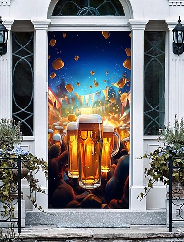  Biertürabdeckungen, Türteppiche, Türvorhänge, Dekoration, Hintergrund, Türbanner für die Haustür, Bauernhaus, Urlaub, Party-Dekoration, Zubehör