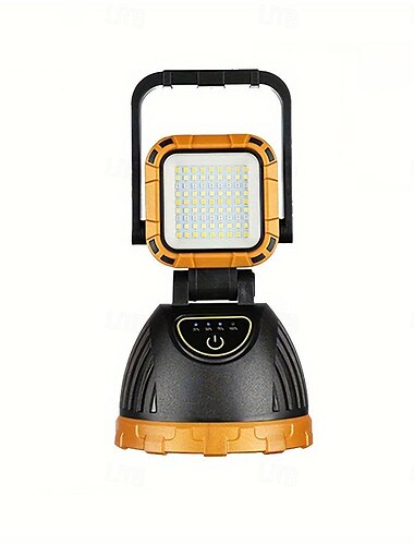 Solar-LED-Arbeitsleuchte für den Außenbereich, über USB aufladbare tragbare Leuchte mit Batterieanzeige, mehrere Modi, tragbare Campingleuchte für Wanderungen, Camping, Abenteuer und Notbeleuchtung