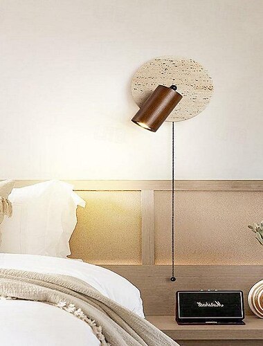  LED-Innenwandleuchten, warmweiß, 1 Licht, kreativ, natürlich, gelb, Travertin, Retro, Wabi-Sabi, Windkunst, Ambientebeleuchtung, schlicht, Wohnzimmer, Schlafzimmer, Hintergrund, Treppe, 110–240 V