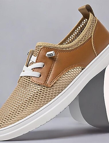  mocassins en maille respirante pour hommes - chaussures de marche légères et décontractées à enfiler