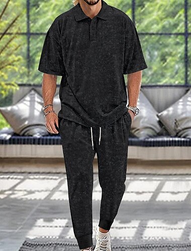  Herren Golfhemd Golfpolo Arbeit Casual Kargen Kurzarm Basic Modern Glatt Taste 2 teilig Frühling Sommer Regular Fit Schwarz Armeegrün Marinenblau Khaki Dunkelgray Golfhemd