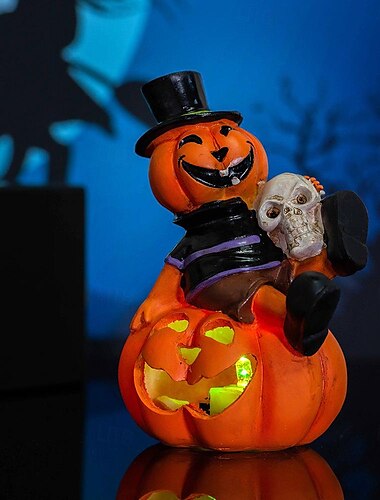  קישוטי ליל כל הקדושים led שלד דלעת אור, ג'ק o lantern גולגולת קישוט צבעוני נוצץ דלעת עששיות קישוט יצירתי זוהר פסטיבל רפאים אביזרי קישוט מסיבת 1 pc