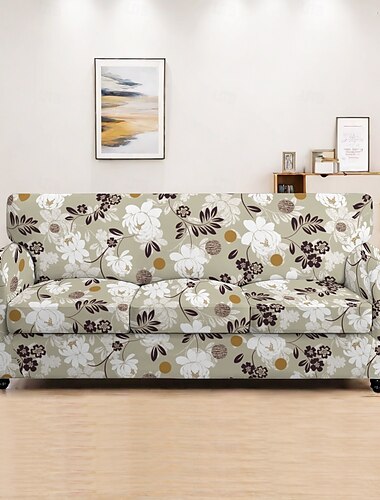  housse de canapé plantes housses en polyester teint en fil - motif botanique élégant - polyester teint en fil doux et durable - protège et revitalise votre canapé