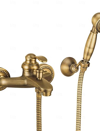  Torneira de Banheira - Contemporâneo Moderno Latão Antiquado Instalação de Parede Vãlvula Latão Bath Shower Mixer Taps