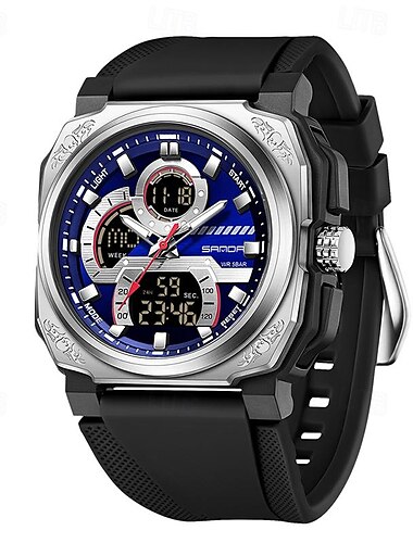  Sanda 3356 Herren elektronische Quarzuhr multifunktionale wasserdichte Wecker Kalender Student Fashion Square Sportuhren