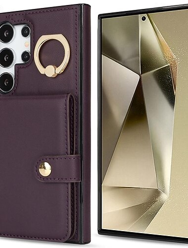  teléfono Funda Para Samsung galaxia S25 S24 S23 S22 Plus Ultra S23 FE A55 5G A35 5G A25 A15 A14 Tarjetas billetera con Soporte Soporte para Anillo Ranura para tarjetas Retro TPU Cuero de PU