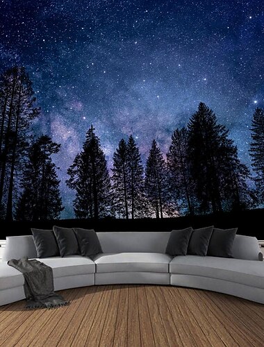  自然 星空 吊り下げタペストリー 壁アート 大きなタペストリー 壁画 装飾 写真 背景 ブランケット カーテン 自宅 寝室 リビングルーム 装飾