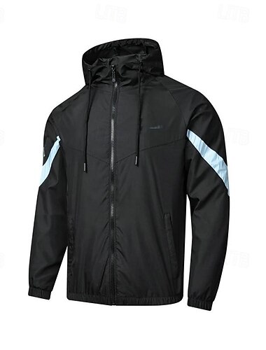  Herren Softshelljacke Wanderjacke Draussen Farbblock Winddicht Wasserabweisend Kapuzensweatshirt Windjacke Camping / Wandern / Höhlenforschung Reisen Schwarz Weiß Grau