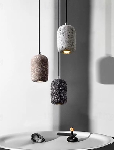  luz pendente led e27 acabamento terrazzo industrial pendurado luz cor lâmpada pendente de cimento sombra de vidro transparente lustre para casa de fazenda entrada sala de jantar cozinha ilha